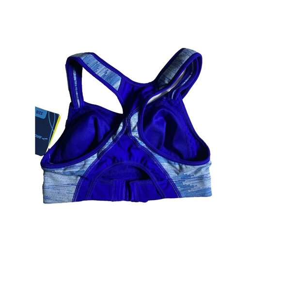 Brooks 34C Rebound Racer Sports Bra Colbalt Ikat Jacquard - Picture 2 of 10